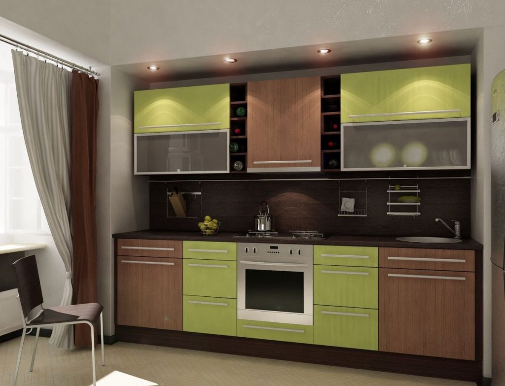 Комбинированная кухня фото с двумя цветами