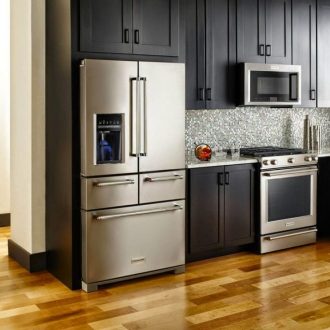 Кухня с холодильником — 90 фото примеров современного дизайна и идеи оформления кухонной бытовой техники