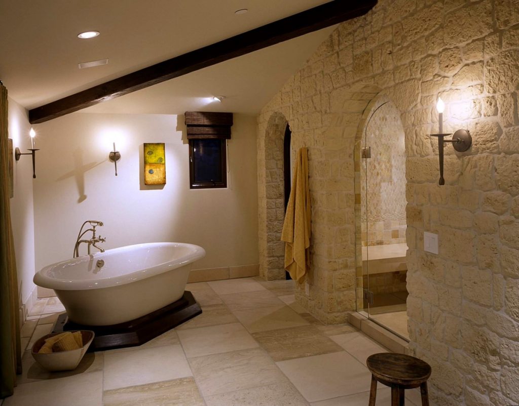 ванная комната дизайн камень