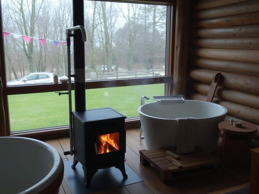 wood-burning stove for a bathфото