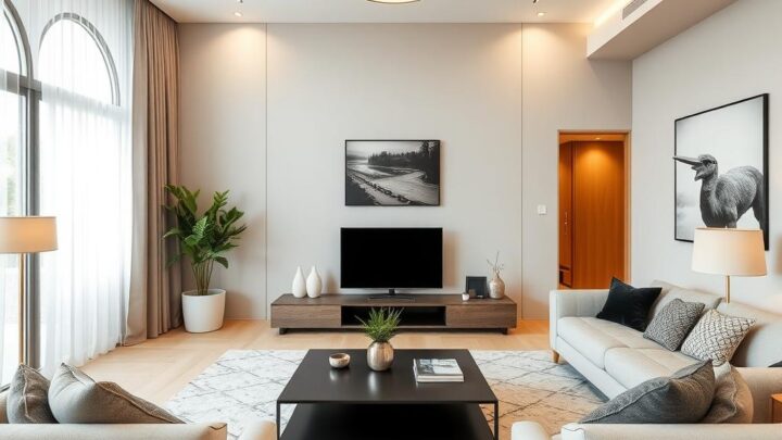 Гостиная в современном стиле: зонирование и функциональность